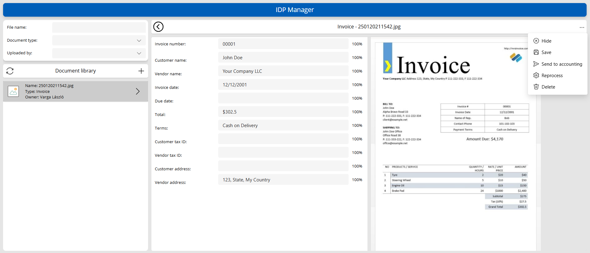 Intelligens Dokumentum Feldolgozás